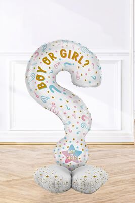 Ayaklı Soru İşareti Boy or Girl Cinsiyet Partisi Balonu 110cm - 2