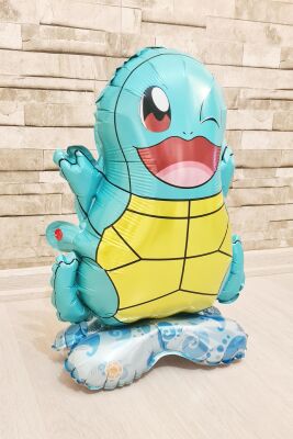 Ayaklı Squirtle Folyo Balon Kendi Dik Durabilen Squirtle Balon Pokemon Konsept - 2