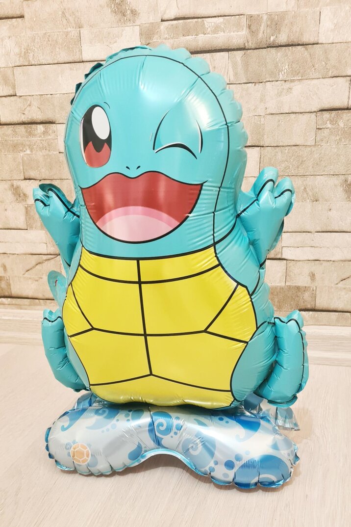 Ayaklı Squirtle Folyo Balon Kendi Dik Durabilen Squirtle Balon Pokemon Konsept - 3