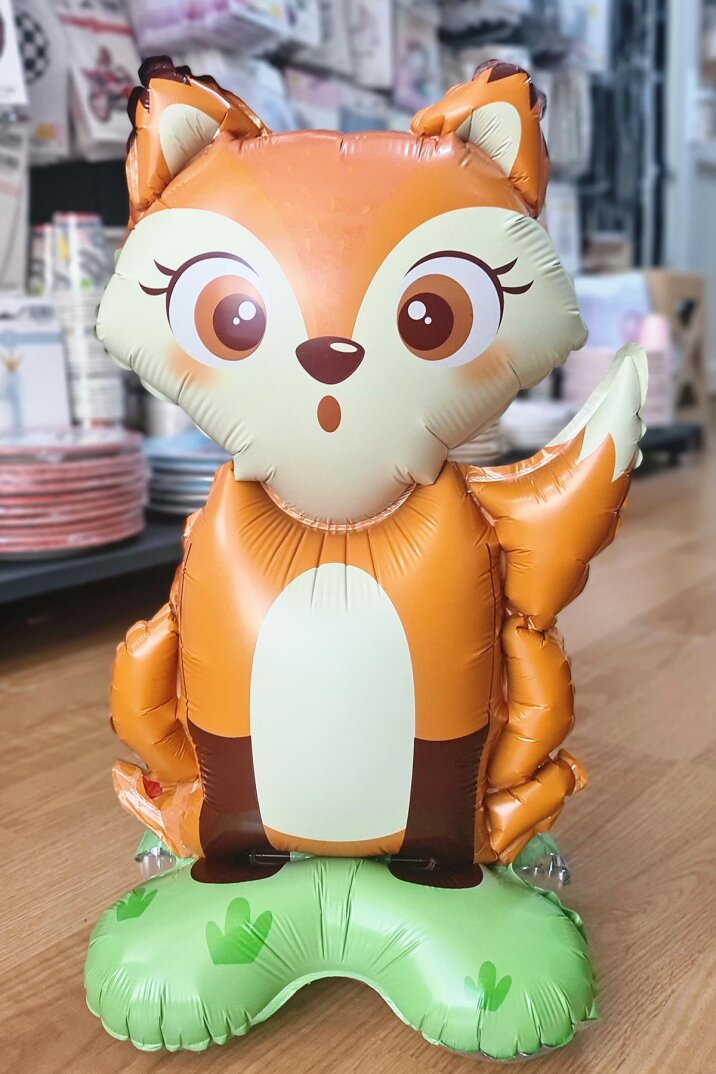 Ayaklı Tilki Folyo Balon Dik Durabilen Masa Üstü Boy Balon - 1