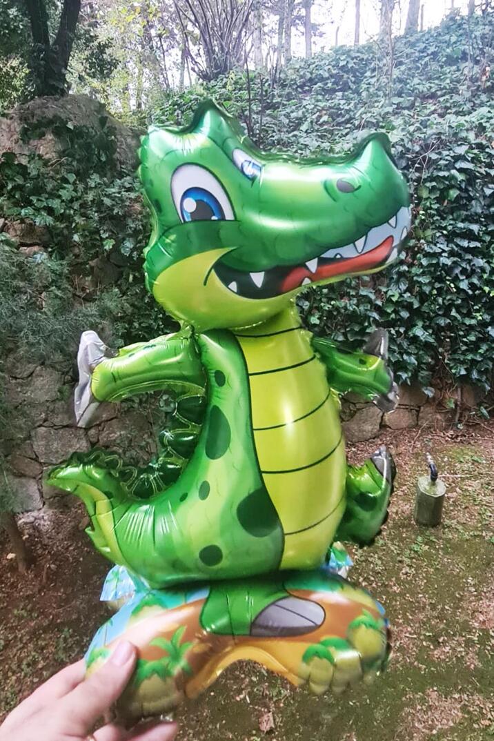 Ayaklı Timsah Folyo Balon Dik Durabilen Masa Üstü Boy 45cm - 2