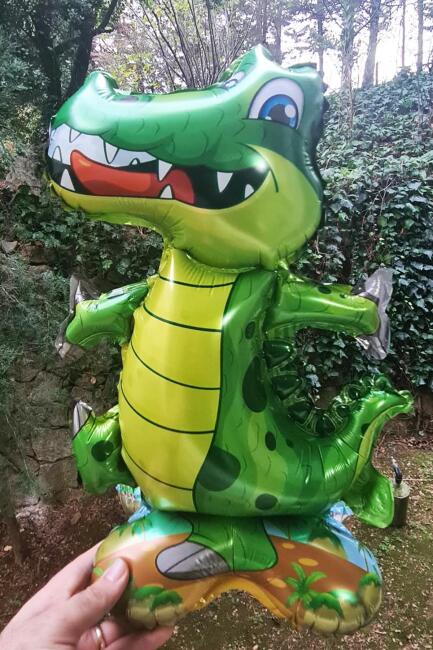 Ayaklı Timsah Folyo Balon Dik Durabilen Masa Üstü Boy 45cm - 3