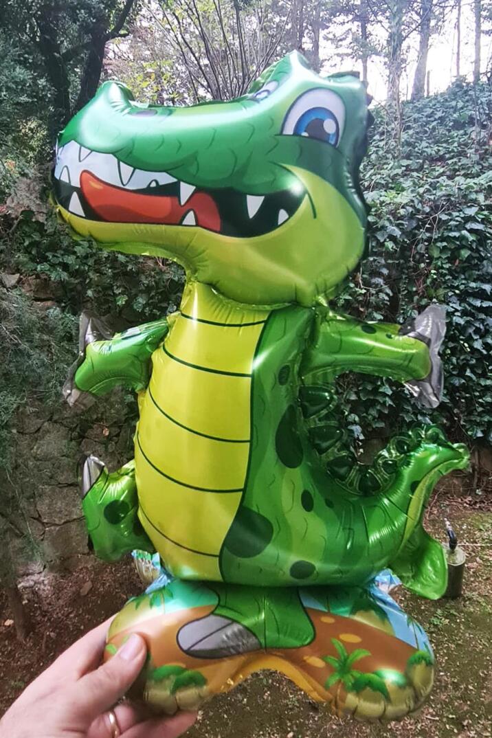 Ayaklı Timsah Folyo Balon Dik Durabilen Masa Üstü Boy 45cm - 3
