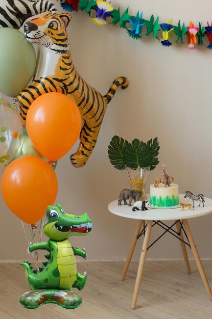 Ayaklı Timsah Folyo Balon Dik Durabilen Masa Üstü Boy 45cm - 4