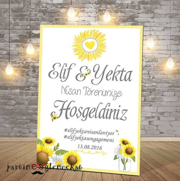 Ayçiçeği Konsept Karşılama Panosu - 1