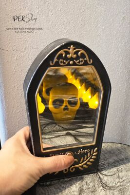 Aynalı Kapı Zili Sesli Korkutucu Cadılar Bayramı Kapı Zili Halloween Süs Aksesuar - 4