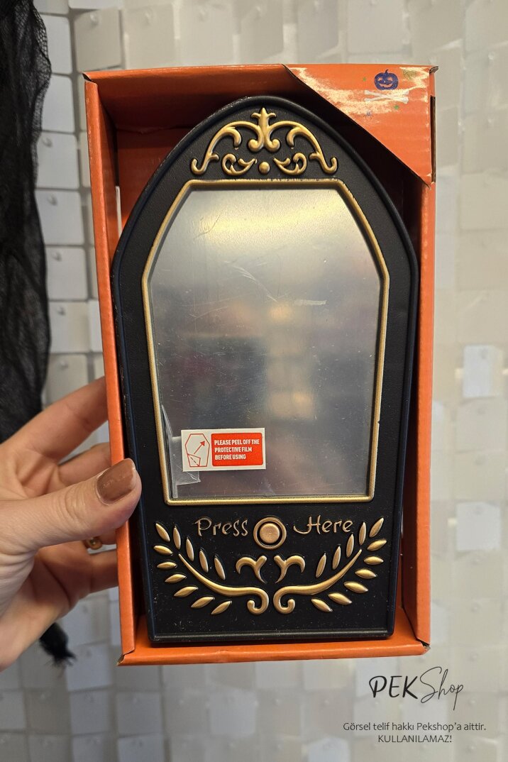 Aynalı Kapı Zili Sesli Korkutucu Cadılar Bayramı Kapı Zili Halloween Süs Aksesuar - 5