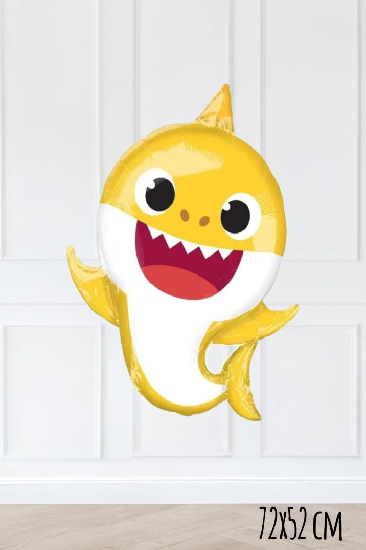 Baby Shark Folyo Balon Sarı Renk Sevimli Köpek Balığı Balon - 1