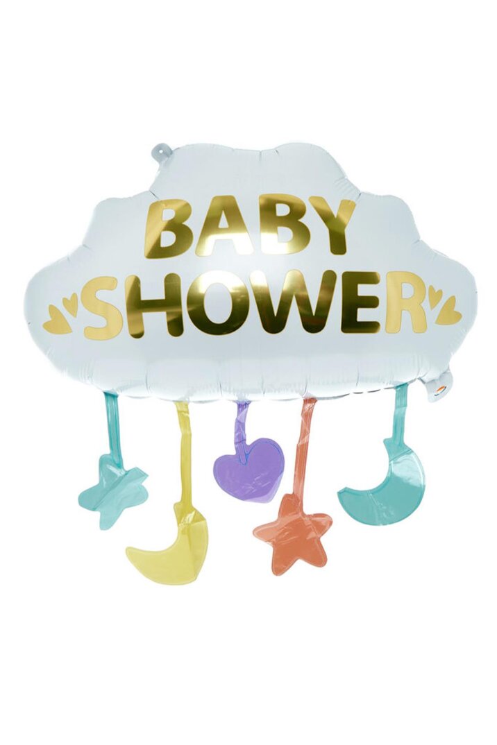 Baby Shower Yazılı Bulut Şeklinde Folyo Balon Baby Shower Süsleri - 4