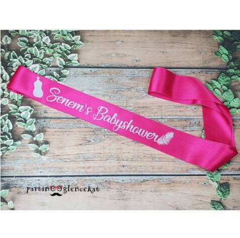 BabyShower Fuşya Renk Kişiye Özel Kuşak - 1