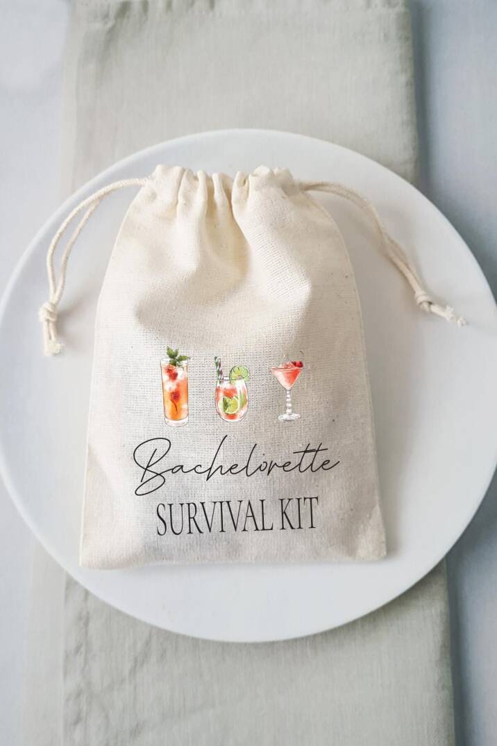 Bachelorette Party Survival Kit Hangover Kit Kesesi - 10 Adet - 1