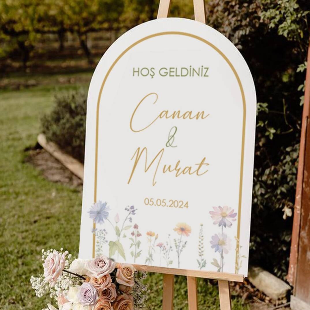 Bahar Çiçekleri Konsept Karşılama Panosu - 1