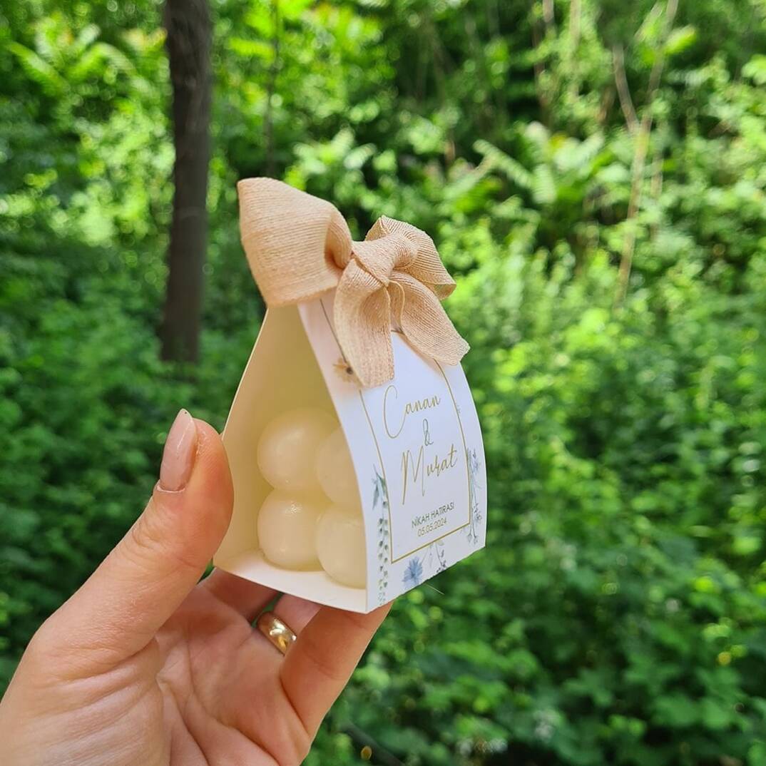 Bahar Çiçekleri Konsept Özel Kesim Kutulu Bubble Mum Hediyelik - 2