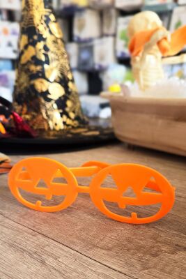 Balkabağı Şekilli Plastik Gözlük Halloween Parti Gözlüğü Turuncu Balkabağı 1 Adet - 1