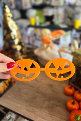 Balkabağı Şekilli Plastik Gözlük Halloween Parti Gözlüğü Turuncu Balkabağı 1 Adet - 3