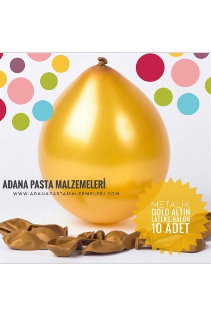 Balon Metalik Gold (10 Adet) - 2
