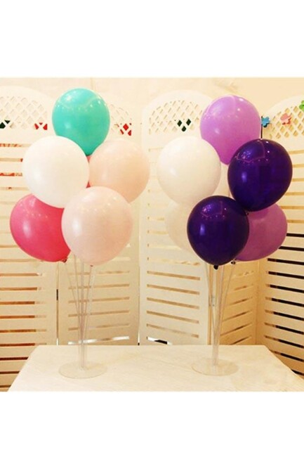 Balon Standı 7li 75cm Ayaklı Şeffaf Balon Süsleme Standı - 4