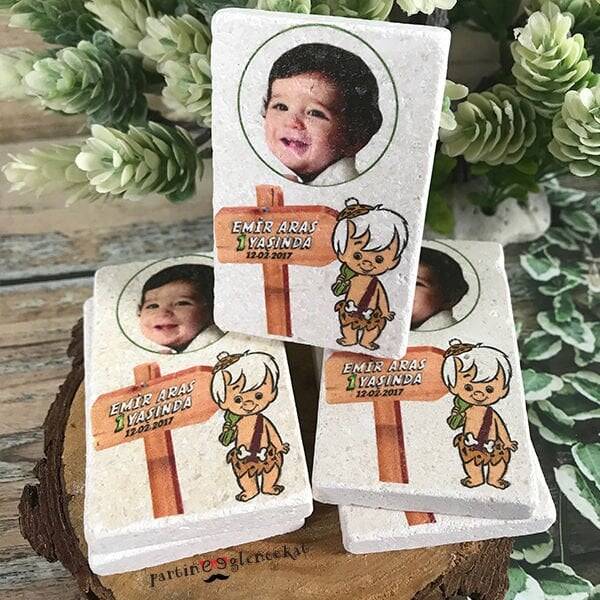 Bambam Konsept Baskılı Doğal Taş Magnet Hediyelik - 1