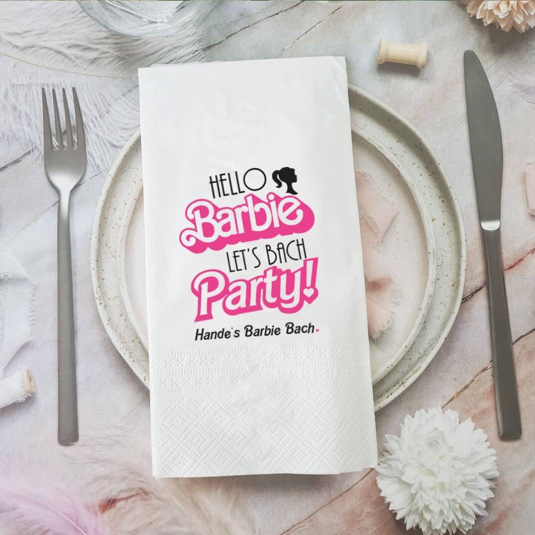 Barbie Konsept Bekarlığa Veda Baskılı Peçete - 1