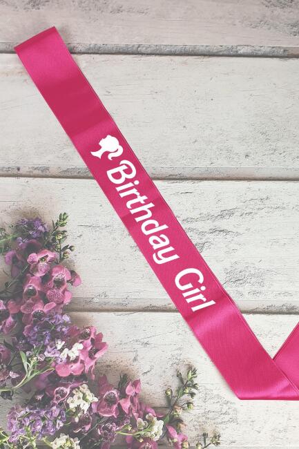Barbie Konsept Birthday Girl Doğum Günü Partisi Kuşağı