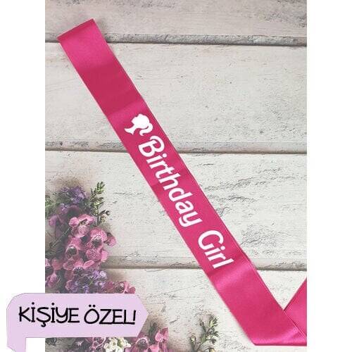 Barbie Konsept Kişiye Özel Fuşya Doğum Günü Kuşağı - 1