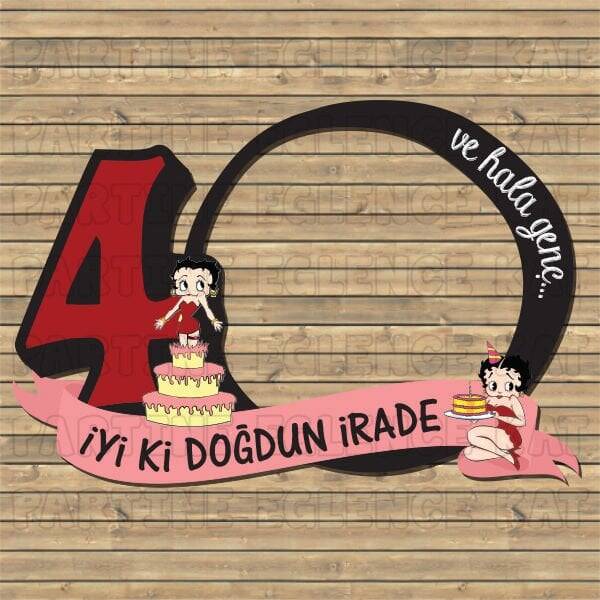 Betty Boop Konsept Doğum Günü Hatıra Fotoğraf Çerçevesi - 1