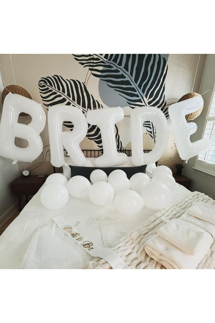 Beyaz Bride Balon 1 Metre Dev Bride Balonu Beyaz Renk Bride Parti Balonu - 2
