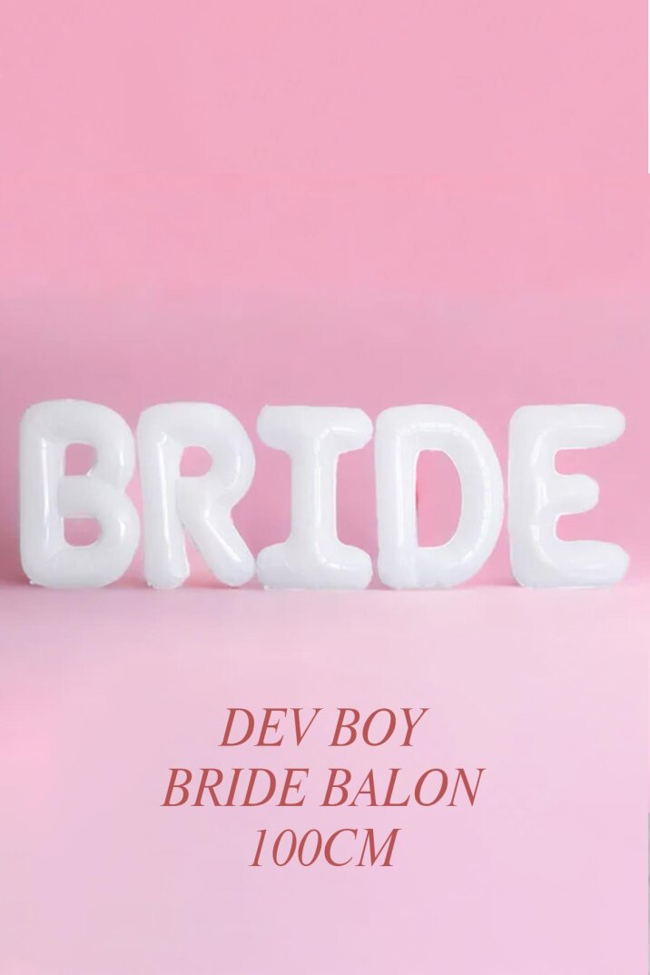 Beyaz Bride Balon 1 Metre Dev Bride Balonu Beyaz Renk Bride Parti Balonu - 3