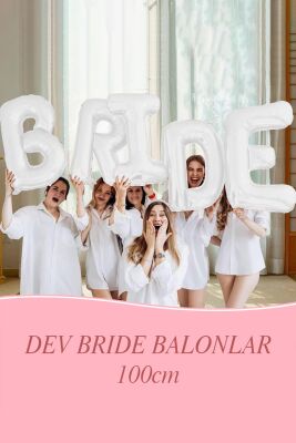 Beyaz Bride Balon 1 Metre Dev Bride Balonu Beyaz Renk Bride Parti Balonu - 7