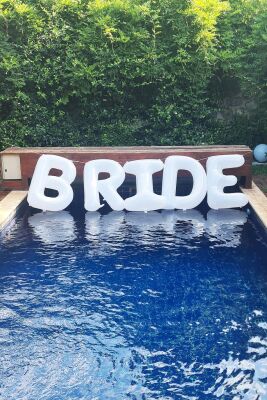 Beyaz Bride Balon 1 Metre Dev Bride Balonu Beyaz Renk Bride Parti Balonu - 8