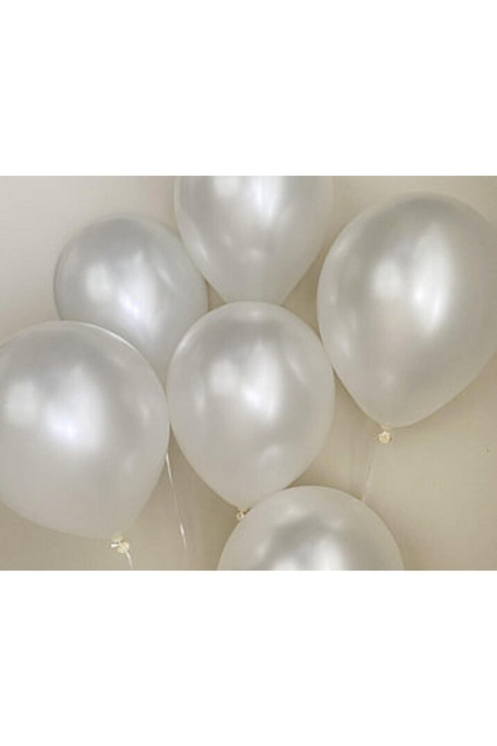 Beyaz Metalik Balon 10'lu - 2
