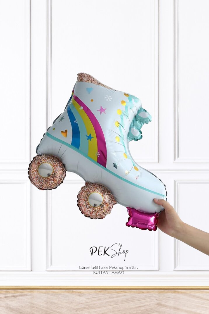 Beyaz Paten Folyo Balon Paten Şekilli Balon 9528 - 2