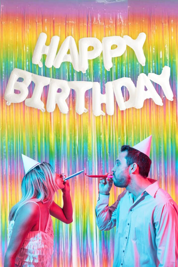Beyaz Renk Happy Birthday Folyo Balon Seti Doğum Günü Balon Süsleme Seti - 7