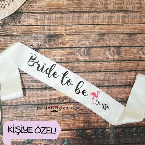 Beyaz Renk Kişiye Özel Baskılı Kuşak - 1