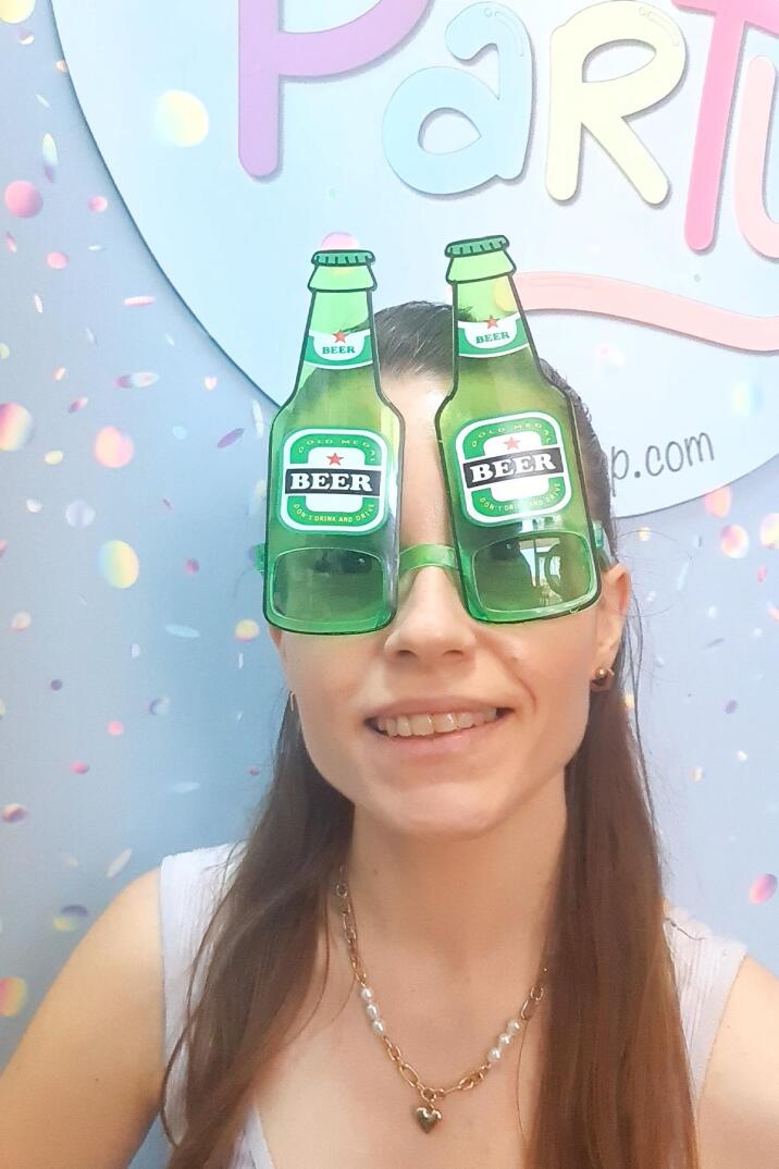 Bira Şişesi Şeklinde Gözlük Parti Gözlüğü Eğlenceli Photobooth Gözlüğü - 1