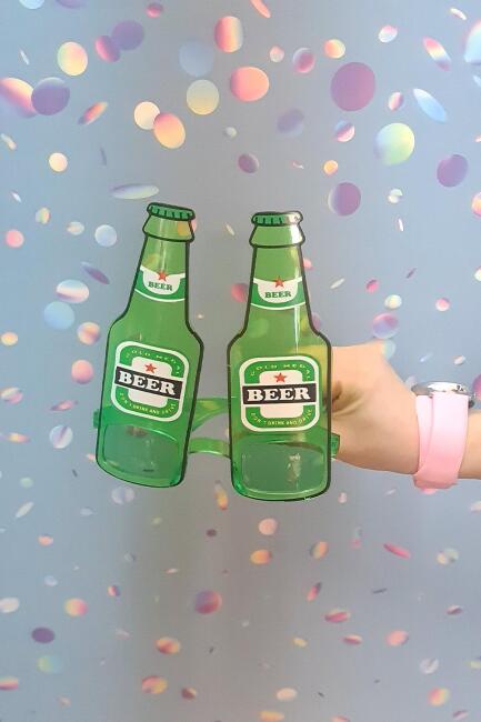 Bira Şişesi Şeklinde Gözlük Parti Gözlüğü Eğlenceli Photobooth Gözlüğü - 2