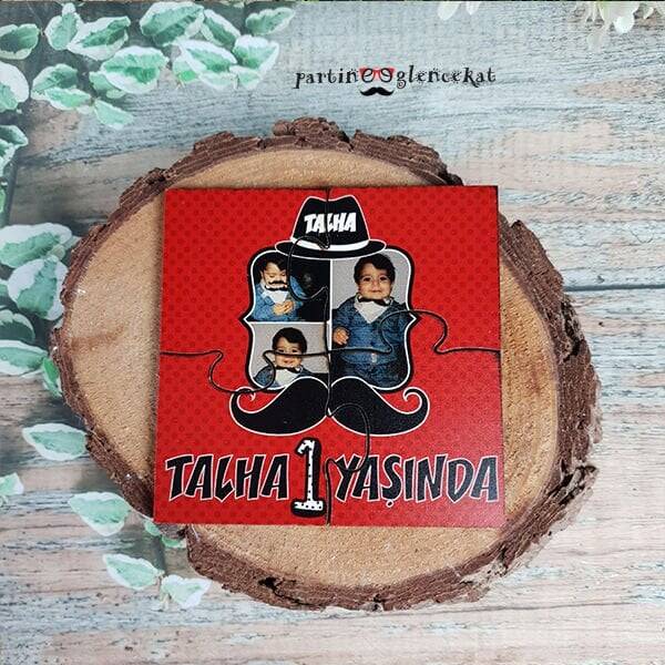 Bıyık Konsept Ahşap Puzzle Magnet Hediyelik - 1