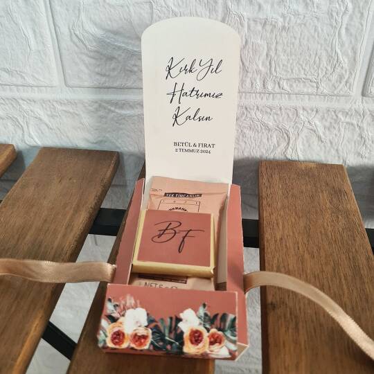 Bohem TerraCotta Konsept Kahve Çikolata Süslemeli Kutu Hediyelik - 2
