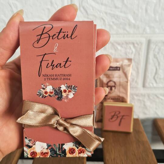 Bohem TerraCotta Konsept Kahve Çikolata Süslemeli Kutu Hediyelik - 3