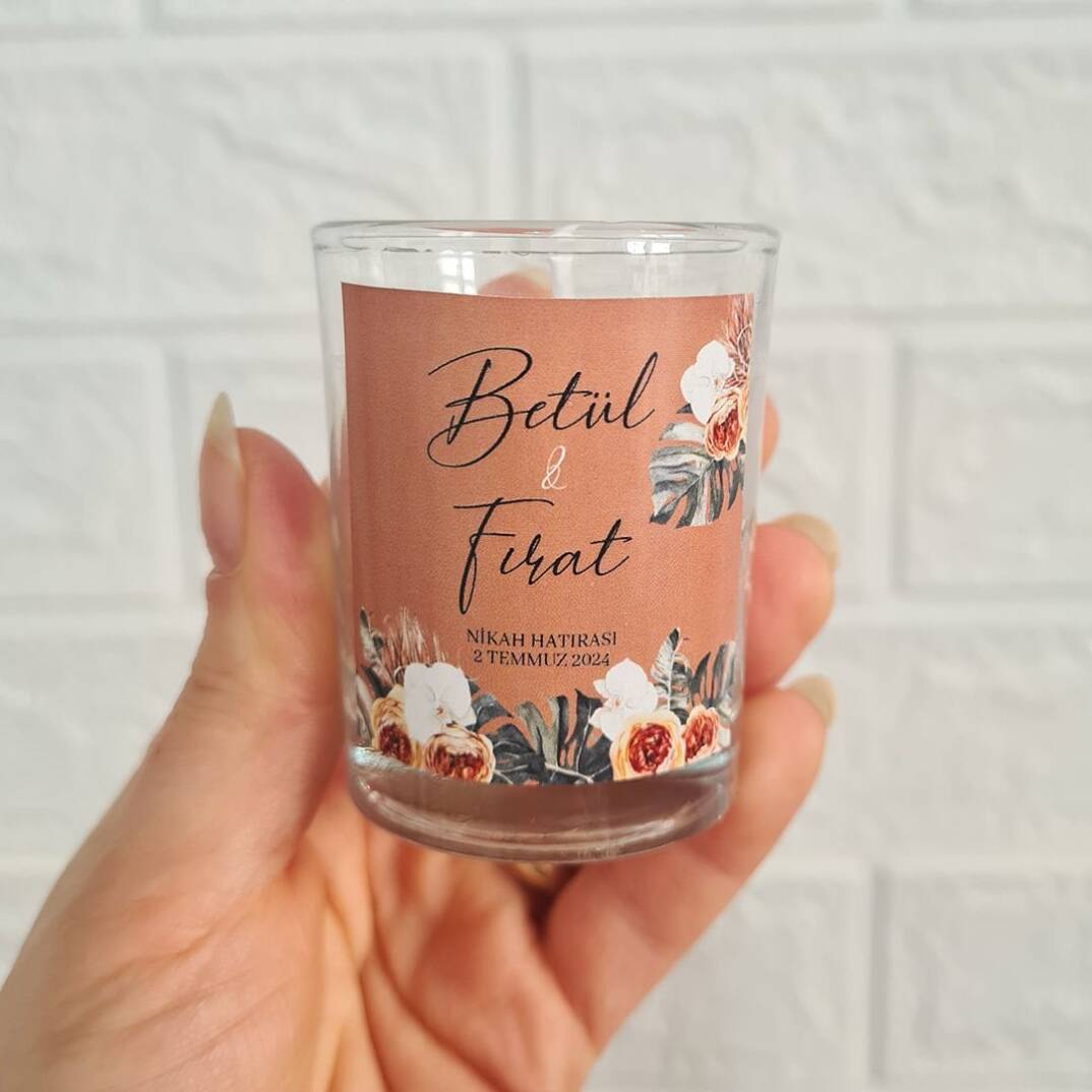 Bohem TerraCotta Konsept Kurdele Süslemeli Mum Çikolata Kutu Hediyelik Set - 5