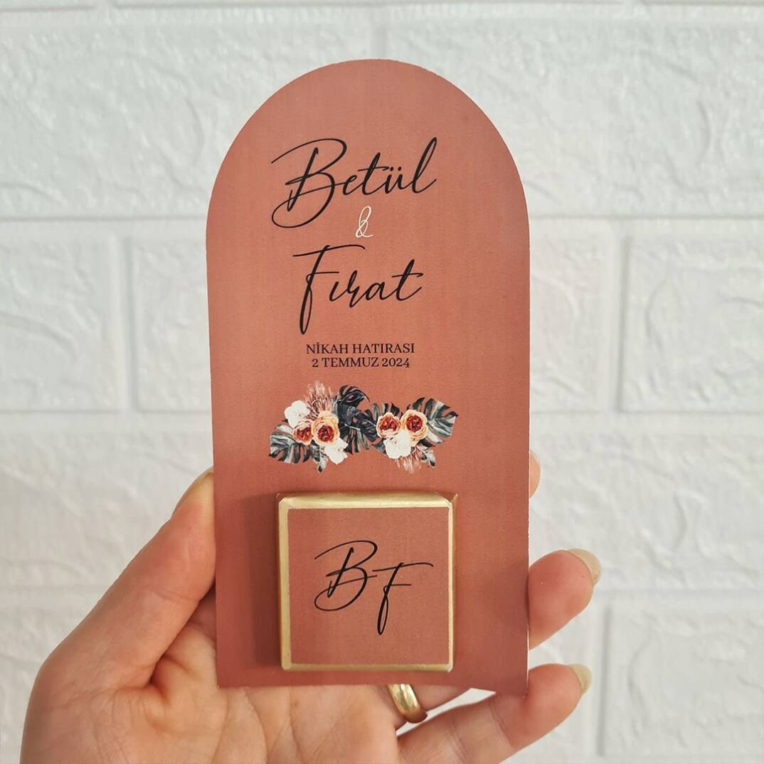 Bohem TerraCotta Özel Kesim Çikolata Kart Hediyelik - 1