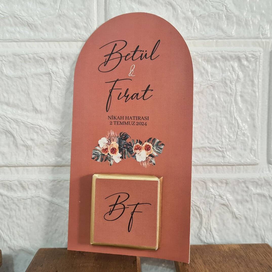 Bohem TerraCotta Özel Kesim Çikolata Kart Hediyelik - 2