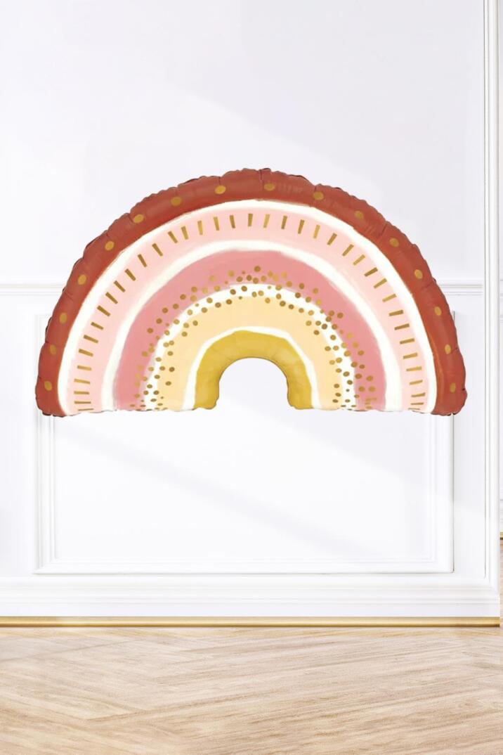 Boho Gökkuşağı Folyo Balon Retro Balonlar 76cm - 1