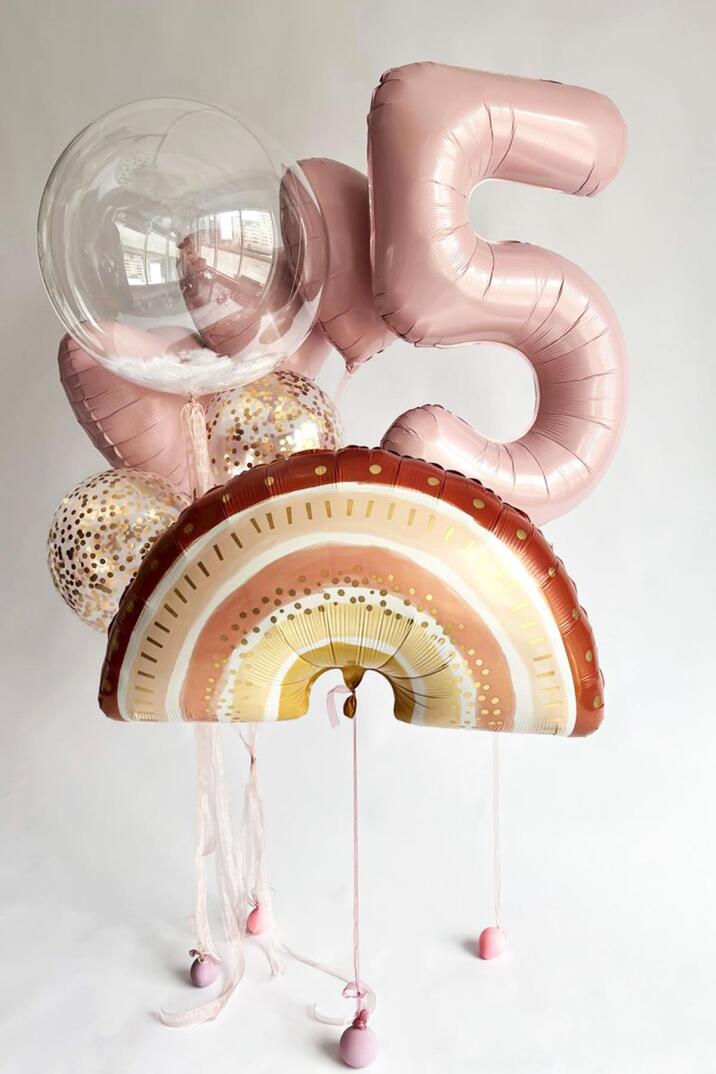 Boho Gökkuşağı Folyo Balon Retro Balonlar 76cm - 2