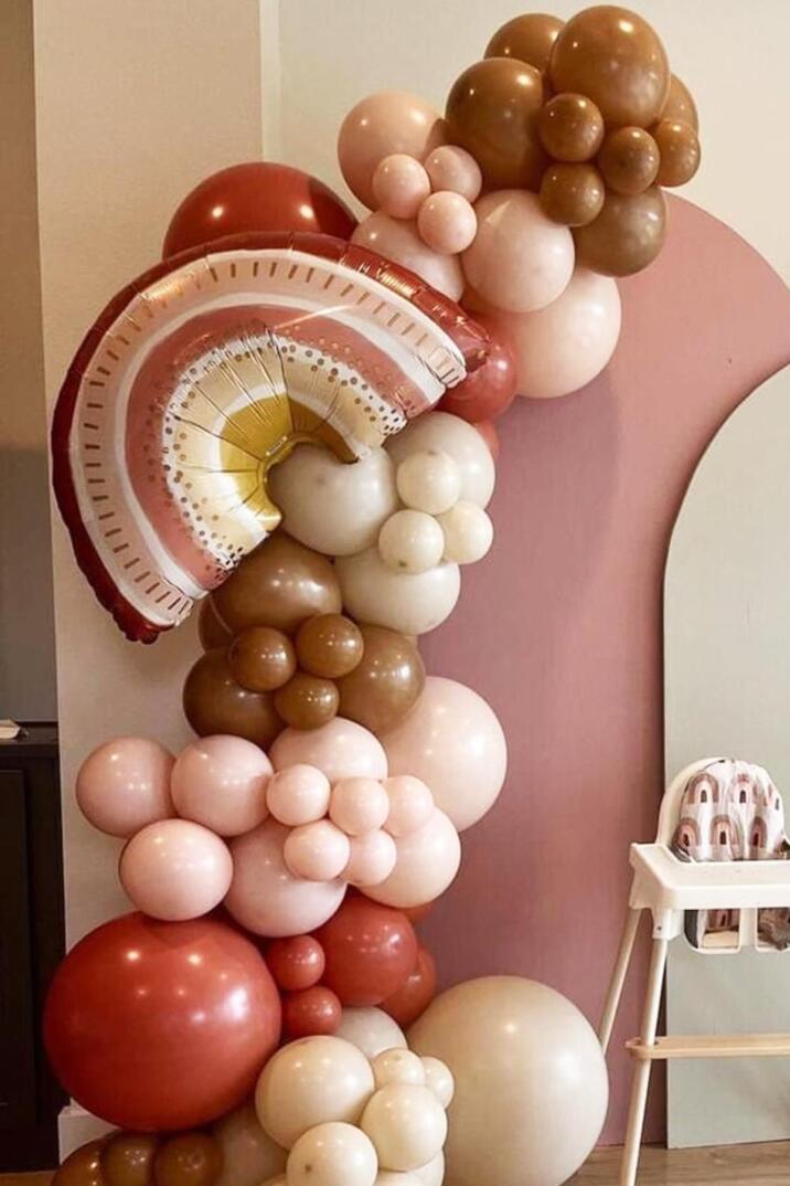 Boho Gökkuşağı Folyo Balon Retro Balonlar 76cm - 3