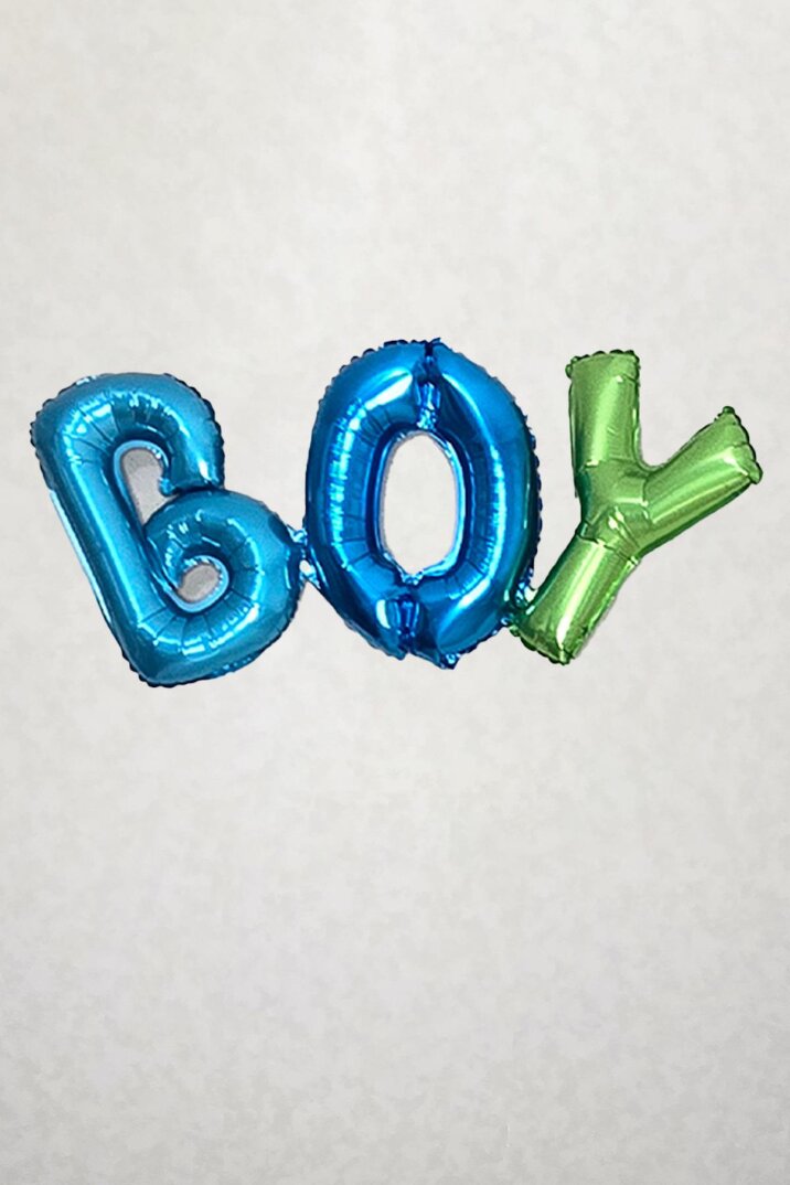 Boy Yazılı Rengarenk Birleşik Folyo Balon Cinsiyet Partisi Baby Shower Parti Balonu - 1