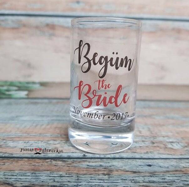 Bride Baskılı Kişiye Özel Shot Bardağı - 1