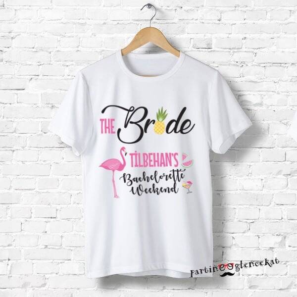 Bride Flamingo Aloha İsme Özel Baskılı Tshirt - 1