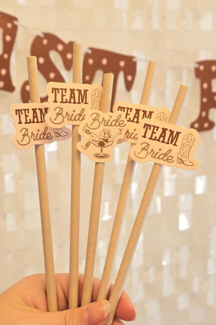 Bride Pipet Seti Last Rodeo Kovboy Konsept Bekarlığa Veda Bride Party Süslü Pipet Takımı 5 li - 2