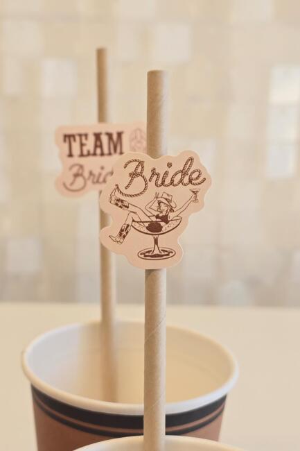 Bride Pipet Seti Last Rodeo Kovboy Konsept Bekarlığa Veda Bride Party Süslü Pipet Takımı 5 li - 3